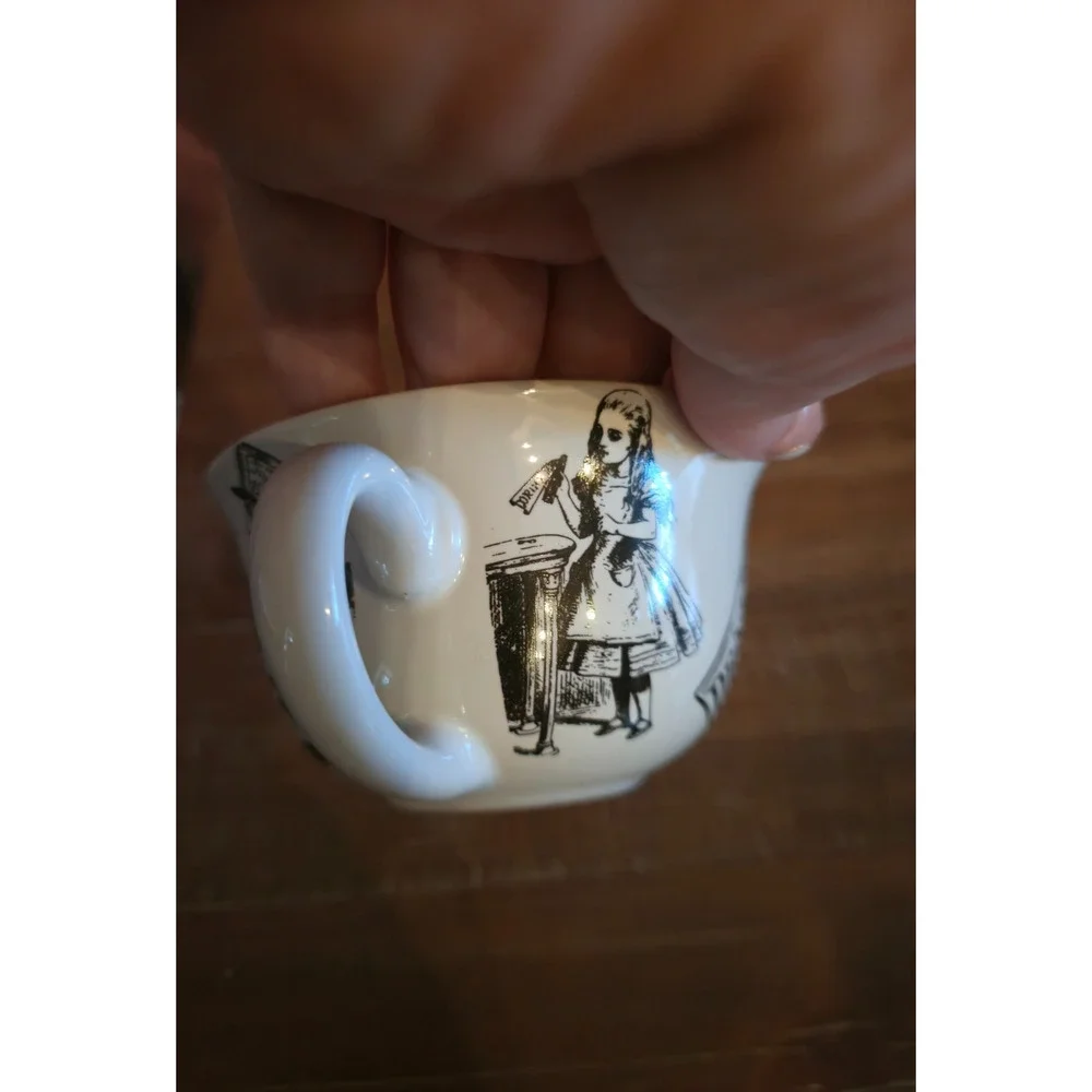 Alice in Wonderland Tea Cup & Saucer Set Mad Hatter White Rabbit Tea Time